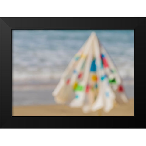 Windy Beach Black Modern Wood Framed Art Print by Raif, Joshua