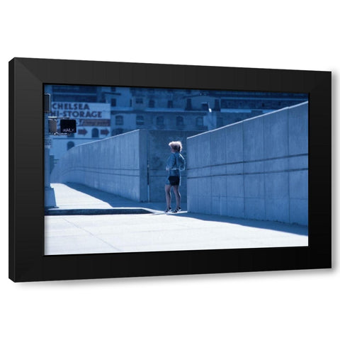 Streetwork-From The Series Qnew York Bluesq Black Modern Wood Framed Art Print by Matthes, Dieter