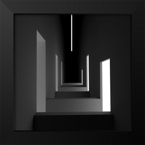 Unsymmetric Black Modern Wood Framed Art Print by Bunjamin, Antonyus