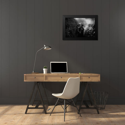 No.42 Black Modern Wood Framed Art Print by M, Adirek