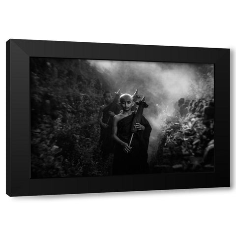 No.42 Black Modern Wood Framed Art Print with Double Matting by M, Adirek