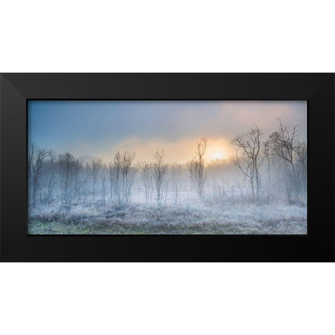 A Touch Of Winter Black Modern Wood Framed Art Print by Jochen, Burger