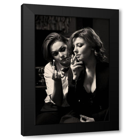 Untitled Black Modern Wood Framed Art Print with Double Matting by Smirnov, Sergei