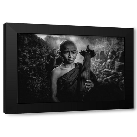 No.43 Black Modern Wood Framed Art Print with Double Matting by M, Adirek