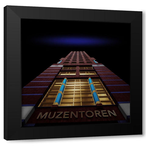 Muzentoren Black Modern Wood Framed Art Print with Double Matting by Huybrighs, Marc