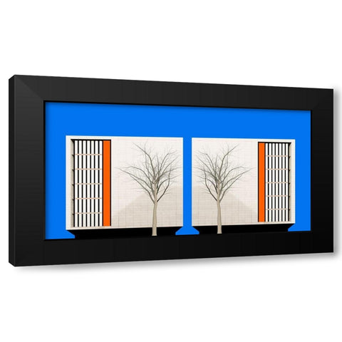 Twins Black Modern Wood Framed Art Print with Double Matting by Schuster, Inge