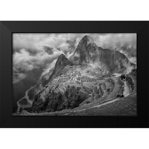 Fog In The Machu Picchu Black Modern Wood Framed Art Print by Huang, Richard