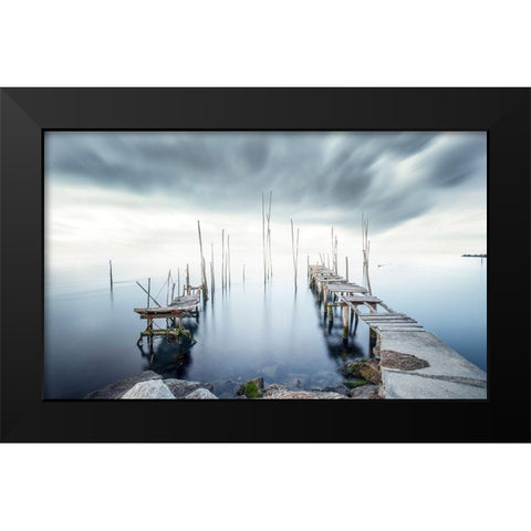 Crossing Of The Future Black Modern Wood Framed Art Print by Araujo, Nuno