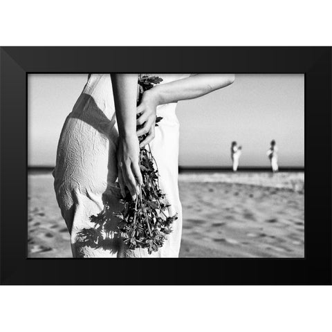 All That Hidden Love Black Modern Wood Framed Art Print by Melo, Josefina
