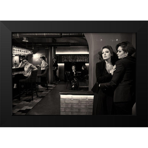 Dissociative Identity Disorder Black Modern Wood Framed Art Print by Smirnov, Sergei