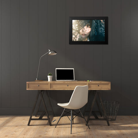 Sanako Black Modern Wood Framed Art Print by Kiyota, Daisuke