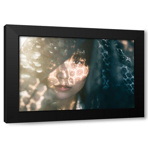 Sanako Black Modern Wood Framed Art Print by Kiyota, Daisuke