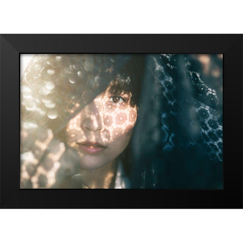 Sanako Black Modern Wood Framed Art Print by Kiyota, Daisuke