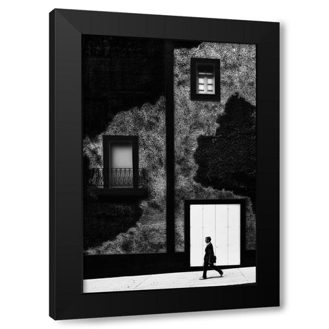 Displacement Black Modern Wood Framed Art Print with Double Matting by Abrantes, Paulo