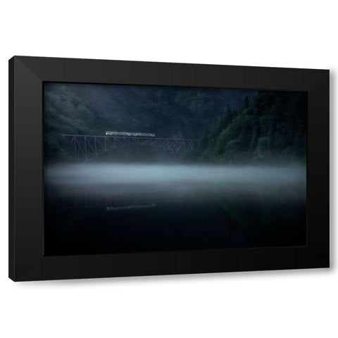 Morning Fog Black Modern Wood Framed Art Print by Watanabe, Takeru
