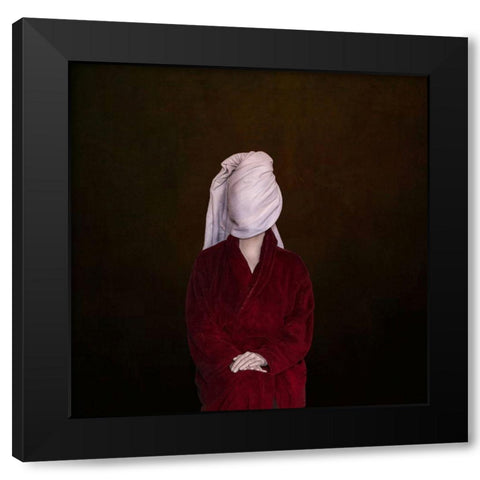 After Shower Portrait Black Modern Wood Framed Art Print by Marinksy