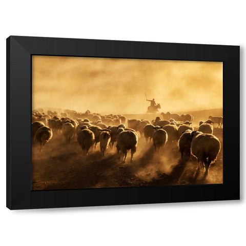 Light Power Black Modern Wood Framed Art Print with Double Matting by Tunc, Feyzullah
