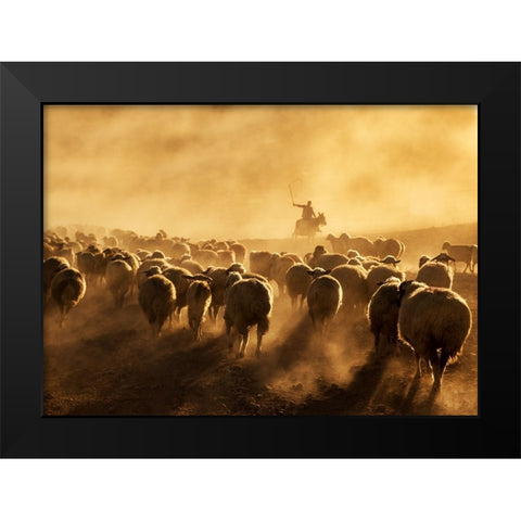 Light Power Black Modern Wood Framed Art Print by Tunc, Feyzullah