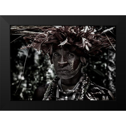 Woman In The Sing-Sing Festival Of Mt Hagen - Papua New Guinea Black Modern Wood Framed Art Print by Inazio Kuesta, Joxe