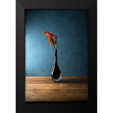 The Blue Black Modern Wood Framed Art Print by Laercio, Luiz