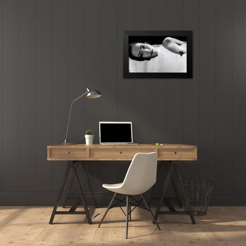 Calm Black Modern Wood Framed Art Print by Chai Telan, Thanakorn