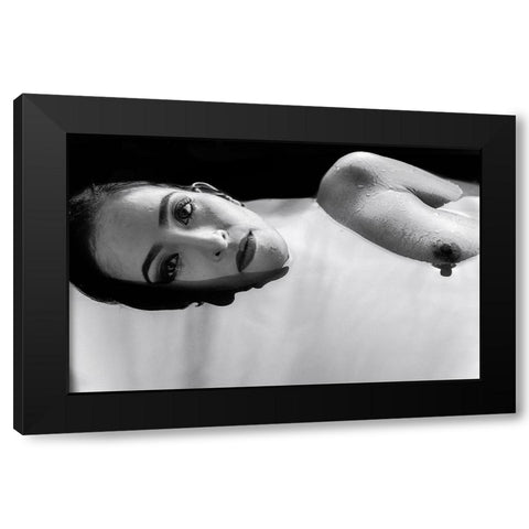 Calm Black Modern Wood Framed Art Print by Chai Telan, Thanakorn