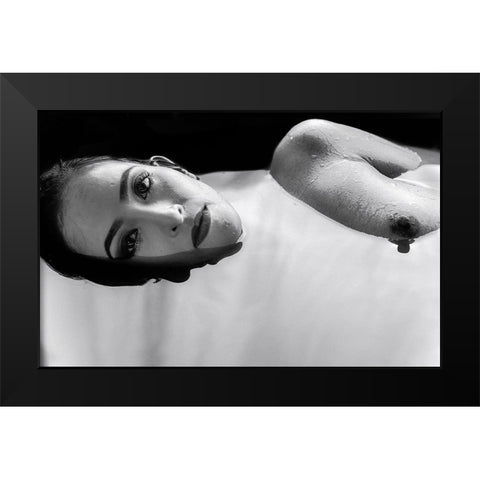 Calm Black Modern Wood Framed Art Print by Chai Telan, Thanakorn