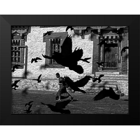 Elsewhere In The World Black Modern Wood Framed Art Print by Pizzocaro, Giorgio