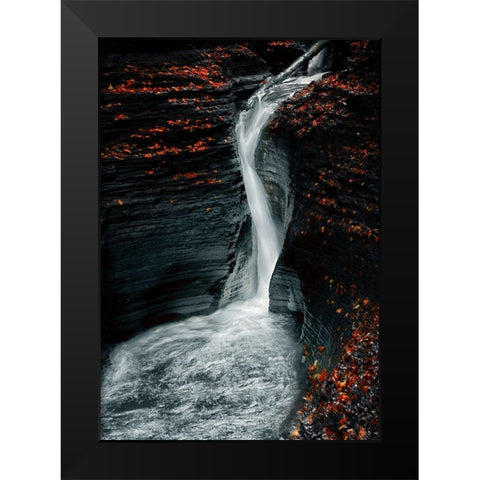 Autume Black Modern Wood Framed Art Print by Deng, Larry