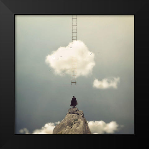 Social Ascension Black Modern Wood Framed Art Print by Araujo, Nuno