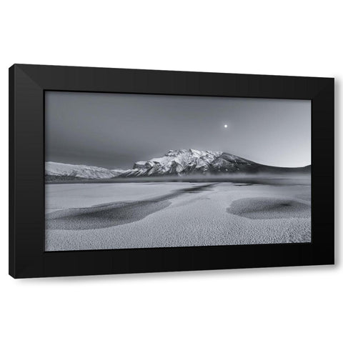 Cold Moon Black Modern Wood Framed Art Print with Double Matting by Wang, Yun