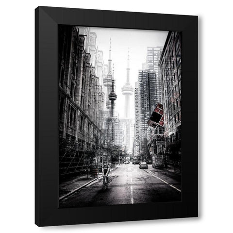 On The Streets Of Toronto Black Modern Wood Framed Art Print by Chiriaco, Carmine