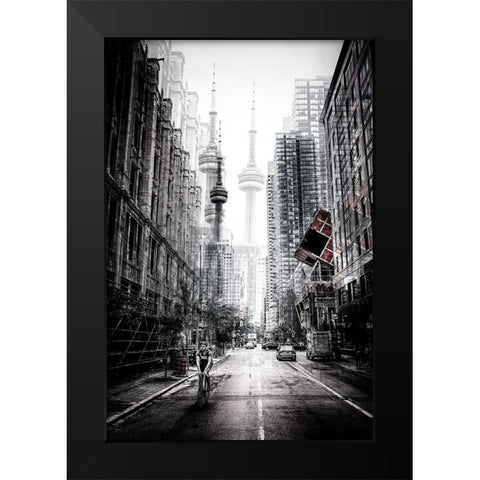 On The Streets Of Toronto Black Modern Wood Framed Art Print by Chiriaco, Carmine