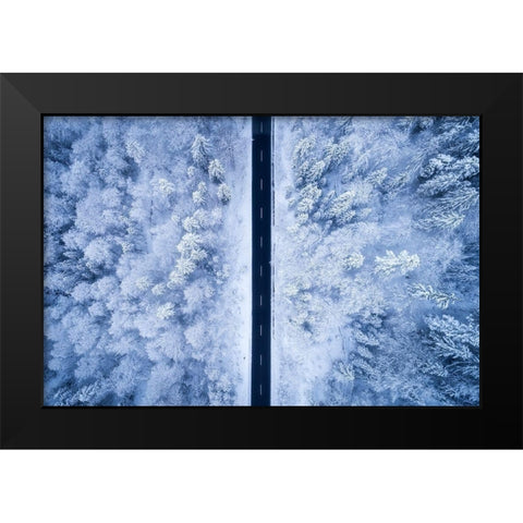 A Frosty Road Black Modern Wood Framed Art Print by Gastager, Daniel