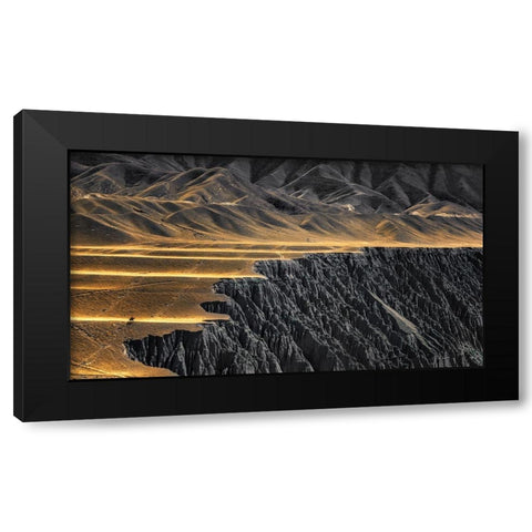 The Wrinkles Of God Black Modern Wood Framed Art Print with Double Matting by Selions