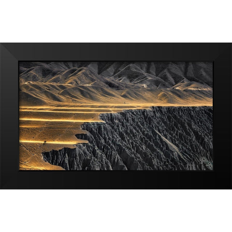 The Wrinkles Of God Black Modern Wood Framed Art Print by Selions