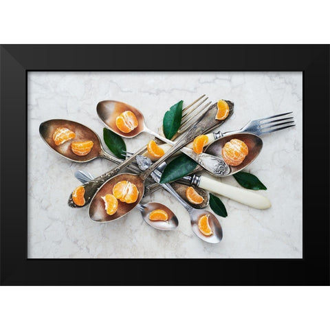 Spoonsatangerines Black Modern Wood Framed Art Print by Karina, Aleksandrova