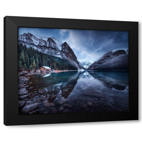 Christmas Is Here. Black Modern Wood Framed Art Print with Double Matting by Pablo De, Juan