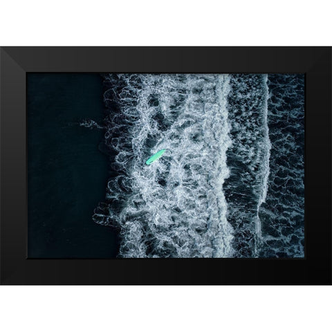 Wipeout Black Modern Wood Framed Art Print by Sakai, Takane