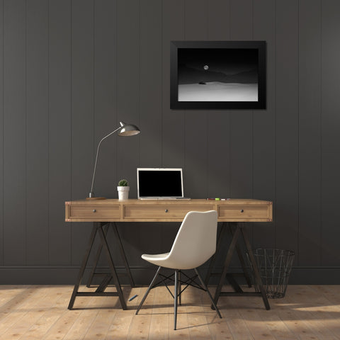 Full Moon Over White Sands Black Modern Wood Framed Art Print by Jacobs, Lydia