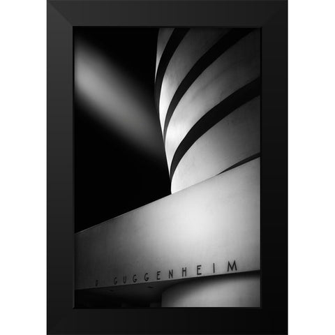 The Guggenheim Museum Black Modern Wood Framed Art Print by Ruiz Dueso, Jorge