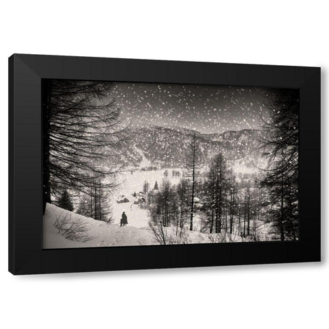 Finally At Home Black Modern Wood Framed Art Print with Double Matting by Guarino, Vito