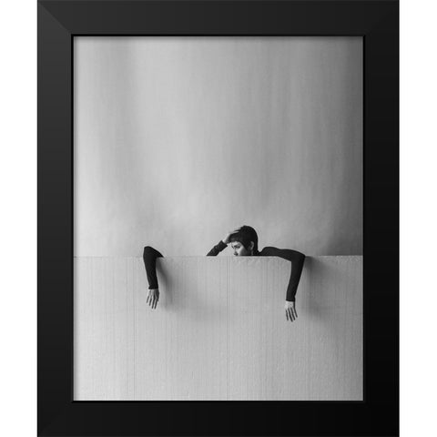 Mind Hands Movement Black Modern Wood Framed Art Print by Hardibudi