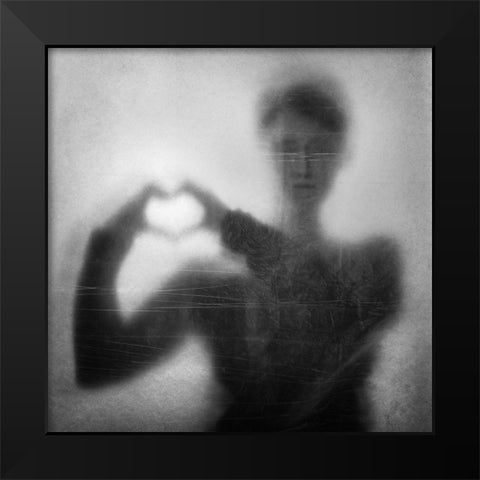 Heart Over Head Black Modern Wood Framed Art Print by Schleicher-Schwarz, Roswitha
