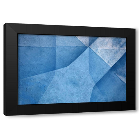 Blue Abstract Black Modern Wood Framed Art Print with Double Matting by Hawerkamp, Hans-Wolfgang