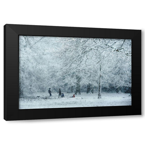 Winter Dream Black Modern Wood Framed Art Print with Double Matting by Dingemans, Saskia