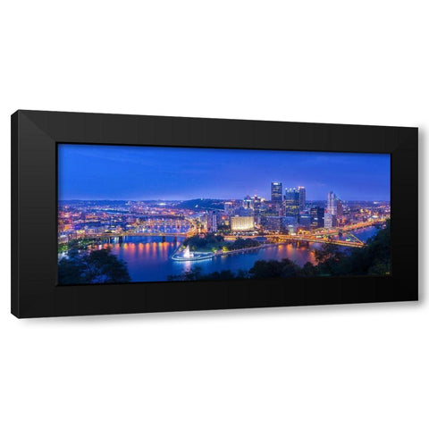 The Steel City Black Modern Wood Framed Art Print by Zheng, Michael