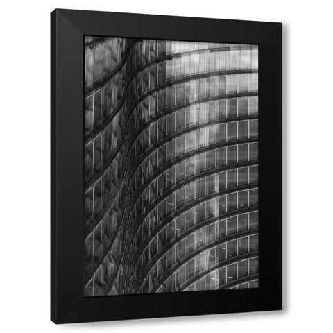 Sloping Lines Black Modern Wood Framed Art Print by Van Son, Greetje