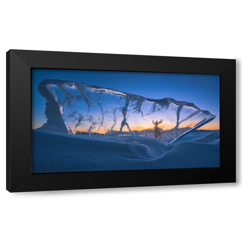 Popeye The Sailor Man Black Modern Wood Framed Art Print with Double Matting by Tianqi