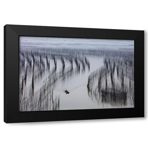 Return Home Black Modern Wood Framed Art Print with Double Matting by Woo Ryu, Shin